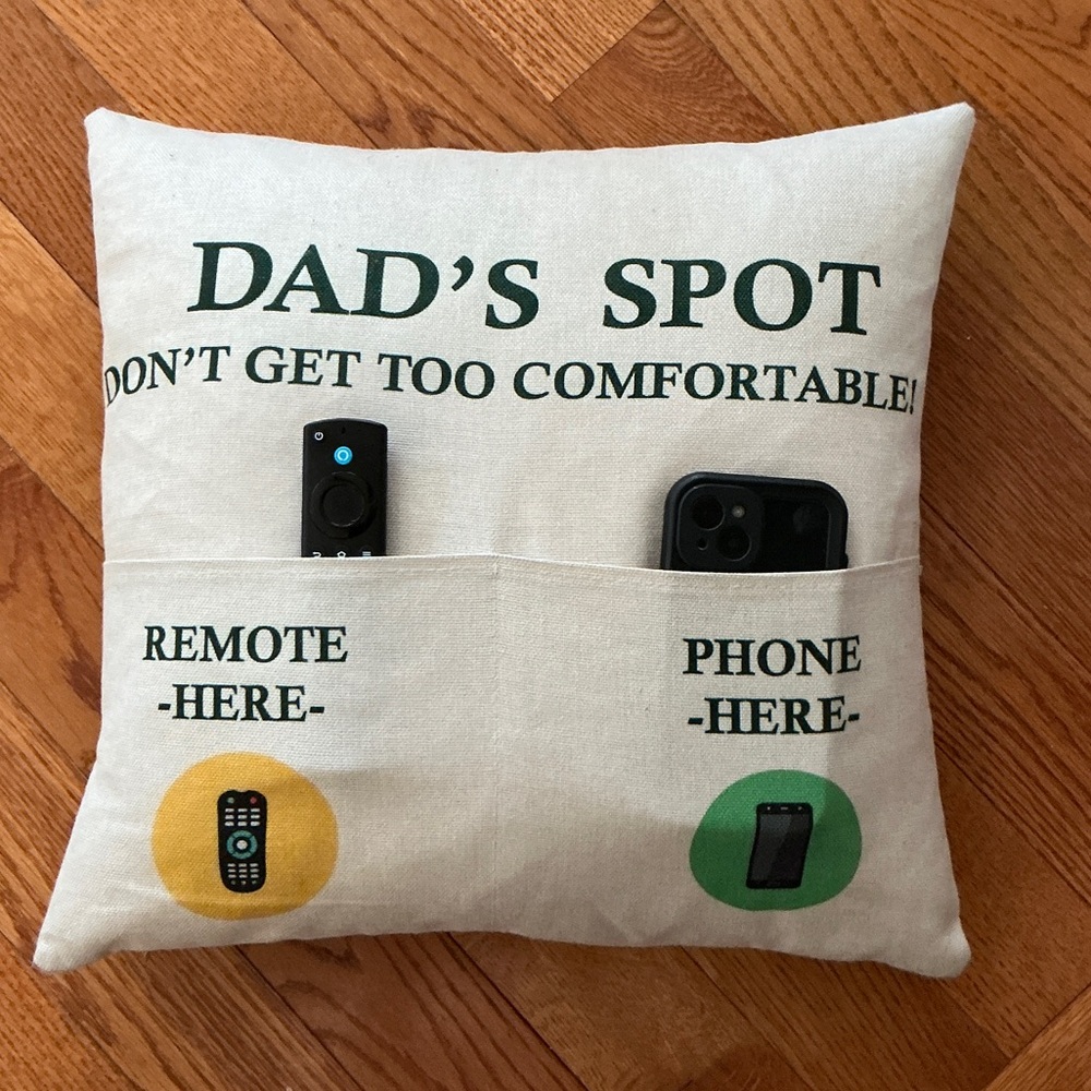 Dad's Spot Pillow with Pockets